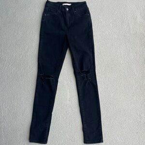 Levis high rise skinny distressed jeans